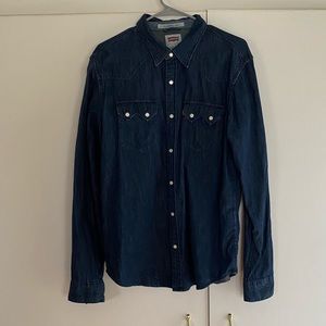 Mens Levi’s Denim Western Shirt Sawtooth Large